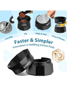 Kit de Cápsulas Reutilizables AANQQ para Nespresso Vertuo 2