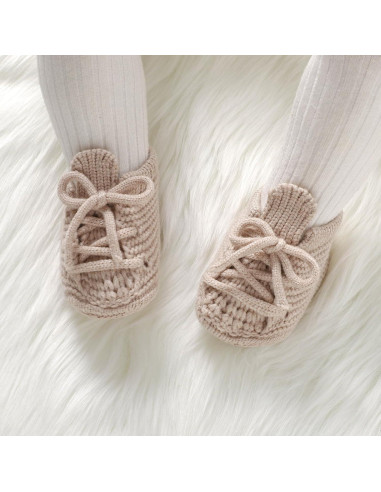 Botines de bebé Neiwech 0-3 meses beige suaves y cálidos