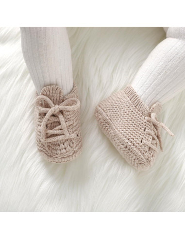 Botines de bebé Neiwech 0-3 meses beige suaves y cálidos