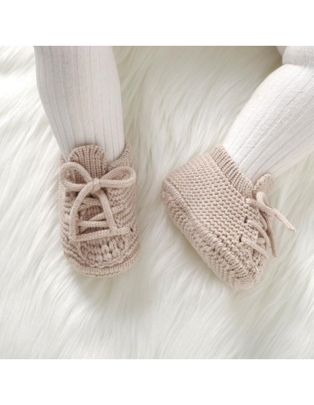 Botines de bebé Neiwech 0-3 meses beige suaves y cálidos