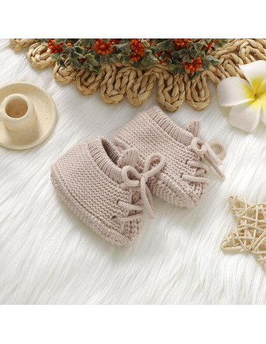 Botines de bebé Neiwech 0-3 meses beige suaves y cálidos
