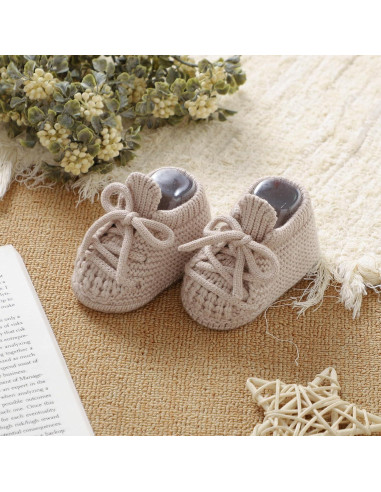 Botines de bebé Neiwech 0-3 meses beige suaves y cálidos