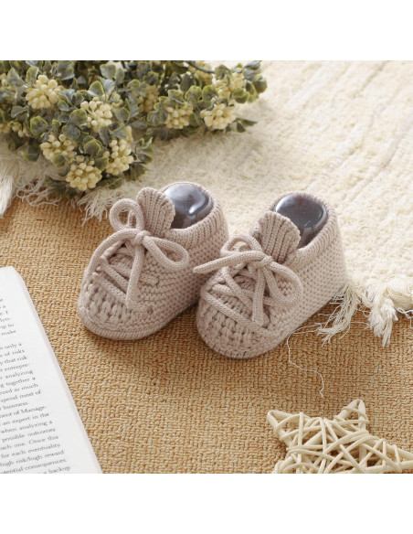 Botines de bebé Neiwech 0-3 meses beige suaves y cálidos