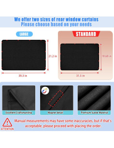 Cortinas de Ventana para Auto ZATOOTO Suede 42.4x80cm 2