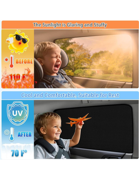 Cortinas de Ventana para Auto ZATOOTO Suede 42.4x80cm