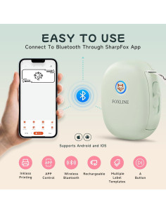 Impresora de Etiquetas FOXLINE F10 Bluetooth Verde Portátil 2