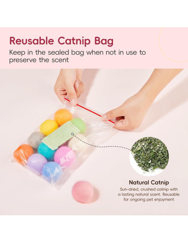 Juguetes de Pelota para Gato Potaroma 12 Pcs Fieltro Catnip 4.06 cm
