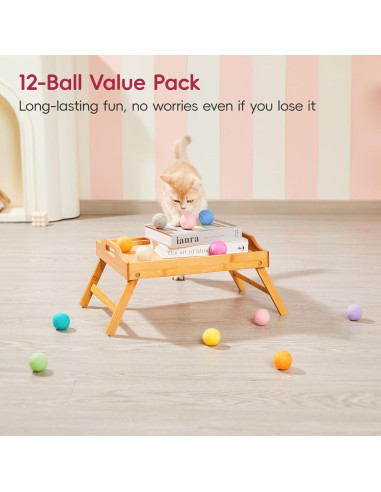 Juguetes de Pelota para Gato Potaroma 12 Pcs Fieltro Catnip 4.06 cm