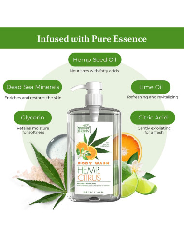 Gel de Ducha Crystalline Health & Beauty 2000 ml Cáñamo y Cítricos