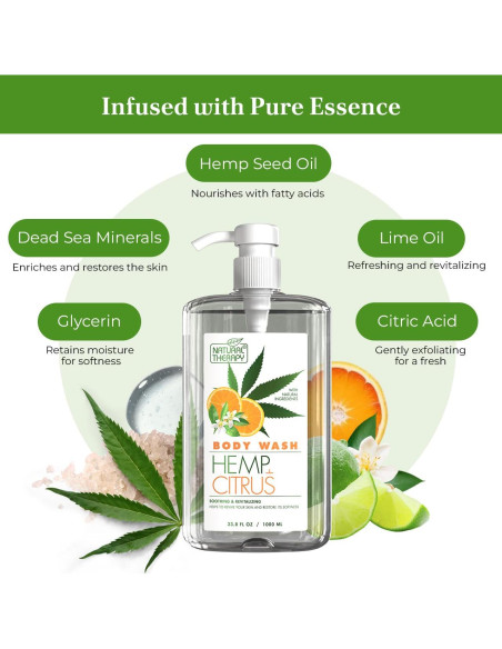 Gel de Ducha Crystalline Health & Beauty 2000 ml Cáñamo y Cítricos