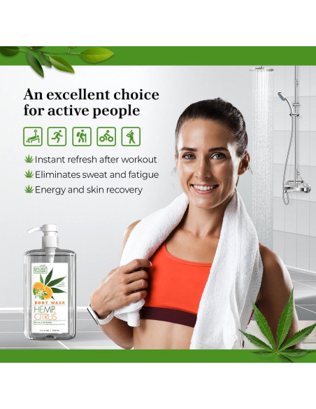 Gel de Ducha Crystalline Health & Beauty 2000 ml Cáñamo y Cítricos