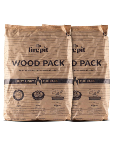 Paquete de Madera TIKI - 2 Pellets para Fogatas Sin Humo