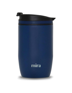 Taza de Café de Viaje MIRA 12 oz Acero Inoxidable Azul
