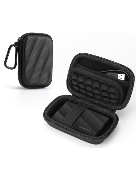 Funda Dura para SSD Samsung T9/T7 Shield - Impermeable - Negro