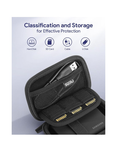 Funda Dura para SSD Samsung T9/T7 Shield - Impermeable - Negro