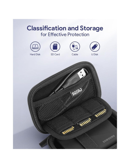 Funda Dura para SSD Samsung T9/T7 Shield - Impermeable - Negro