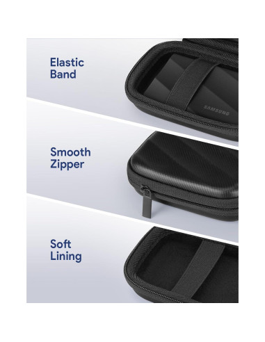 Funda Dura para SSD Samsung T9/T7 Shield - Impermeable - Negro