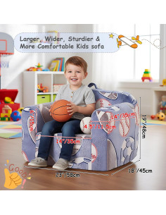 Sofá Infantil Tiita Chirldren con Asa, Espuma y Patrón Caricatura 2