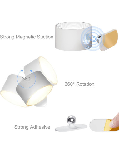 Lámpara de Pared LED Inalámbrica ONSTUY 3 Temperaturas Color