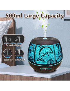 Difusor de Aceite Esencial Elcxsla 500ml con Luz LED y Apagado Automático 2