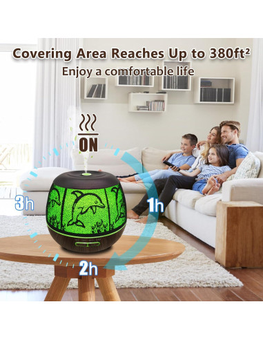 Difusor de Aceite Esencial Elcxsla 500ml con Luz LED y Apagado Automático