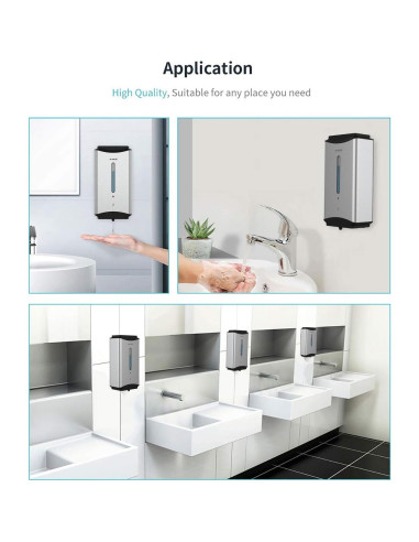 Dispensador Automático de Jabón AIKE 1100ml Acero Inoxidable