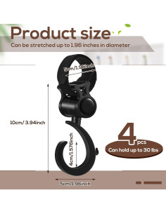 Ganchos para Andador Taiyin 4 Pcs Rotación 360 Soporte Bolsa 2