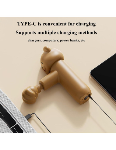 Pistola de Masaje Winb Mgbear-2023, 5 Cabezas, 4 Velocidades