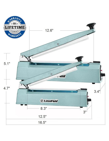 Sellador de Bolsa de Calor LinsnField 30 cm 2 mm Azul