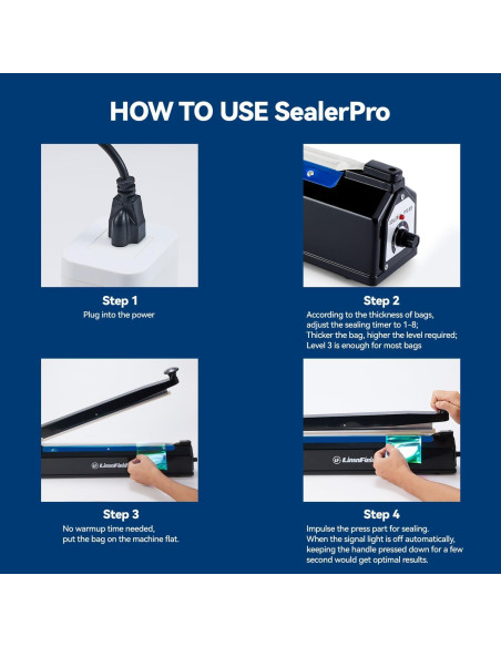 Sellador de Bolsa de Calor LinsnField 30 cm 2 mm Azul Sellador de Bolsa de Calor LinsnField 30 cm 2 mm Azul