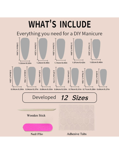 Uñas Postizas Stiletto GCSQW 24 Pcs Brillo Blanco Lechoso