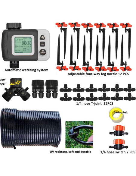 Kit de Riego por Goteo Automático FesmTek1 19.5m con Temporizador