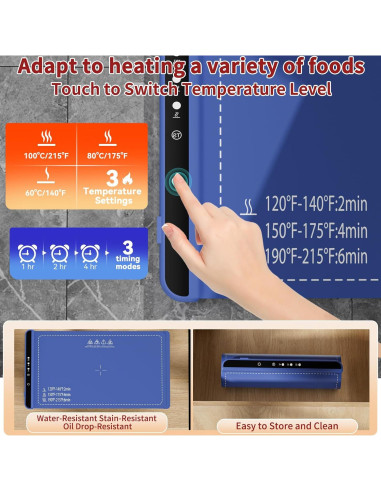 Bandeja Calentadora Eléctrica OneBird NCB-001 Silicona 3 Temperaturas