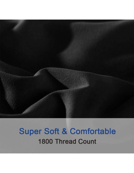 Juego de Sábanas Doble SONORO KATE Microfibra 1700 Hilos Negro