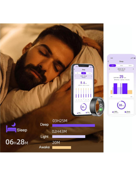 Anillo Inteligente JHYLJSH 2024 Salud IP68 Oro Rosa 56.9mm