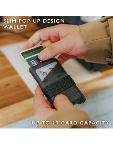 Cartera RFID Minimalista Hacksmith para Hombres - Negro