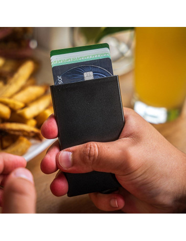 Cartera RFID Minimalista Hacksmith para Hombres - Negro