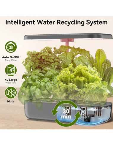 Sistema de Cultivo Hidropónico LYKOCLEAN 12 Cápsulas, Jardín Interior