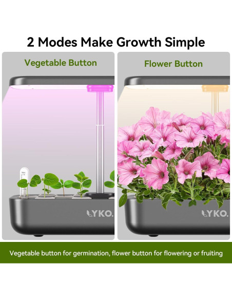 Sistema de Cultivo Hidropónico LYKOCLEAN 12 Cápsulas, Jardín Interior