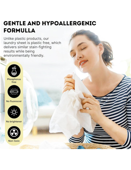 Hojas de Detergente para Ropa ECO ROOTS Sin Fragancia 64 Cargas