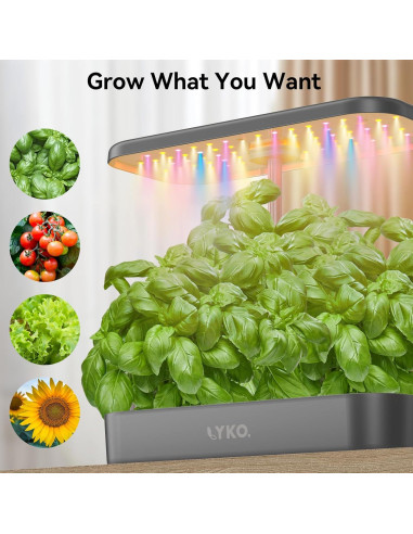 Sistema de Cultivo Hidropónico LYKOCLEAN 12 Cápsulas, Jardín Interior