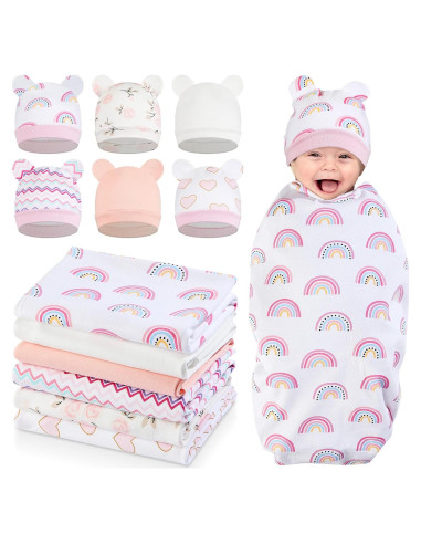 Set de 6 Mantas de Algodón Ramede 80x80 cm para Bebés 0-3 Meses