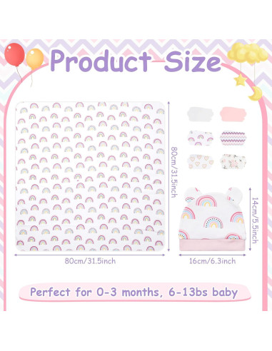 Set de 6 Mantas de Algodón Ramede 80x80 cm para Bebés 0-3 Meses