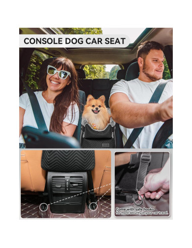 Asiento de Coche para Perros PETSFIT Pequeño Negro 43.5x24x21.5 cm