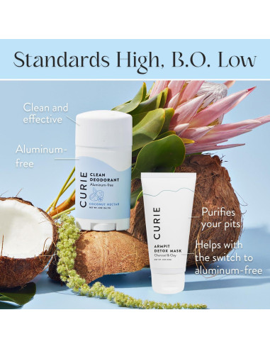 Desodorante Natural Curie Néctar de Coco + Máscara Detox 2pk