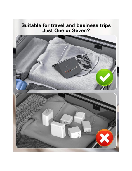 Estación de Carga USB C 100W 6 Puertos SOLOPEN Rápido