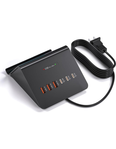 Estación de Carga USB C 100W 6 Puertos SOLOPEN Rápido