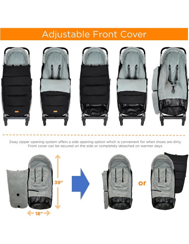 Saco de pies liuliuby CozyMuff negro 6M-4T invierno -20C