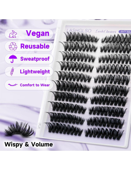 Pestañas en Racimo Ojo de Gato LASHGLSO - 180 Racimos Negros