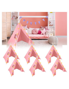 6 Tiendas Teepee Rosa MBJZSL con Luces 10FT para Niños